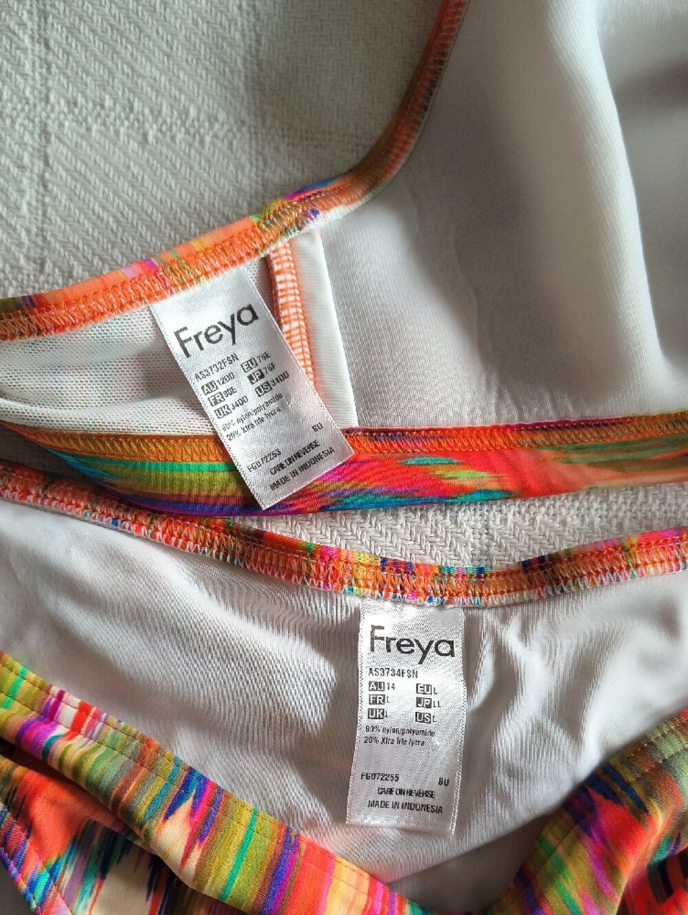 Freya Multicolor Brushstroke Bikini — Pink, Orange, Blue - Picture 3 of 6